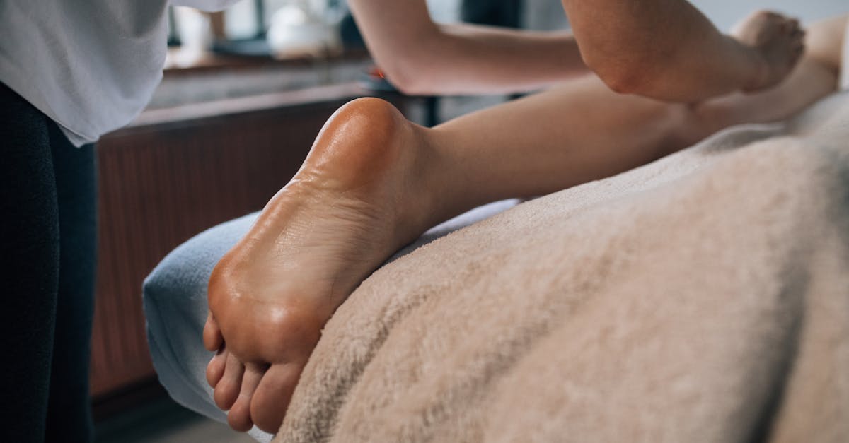 A soothing foot massage in a calming indoor setting, promoting relaxation and self-care.