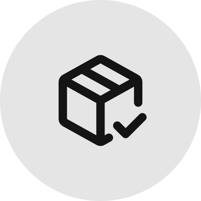 Package Protection icon: black outlined box with check mark on light gray circle, shown for MedMassager foot massager checkout.
